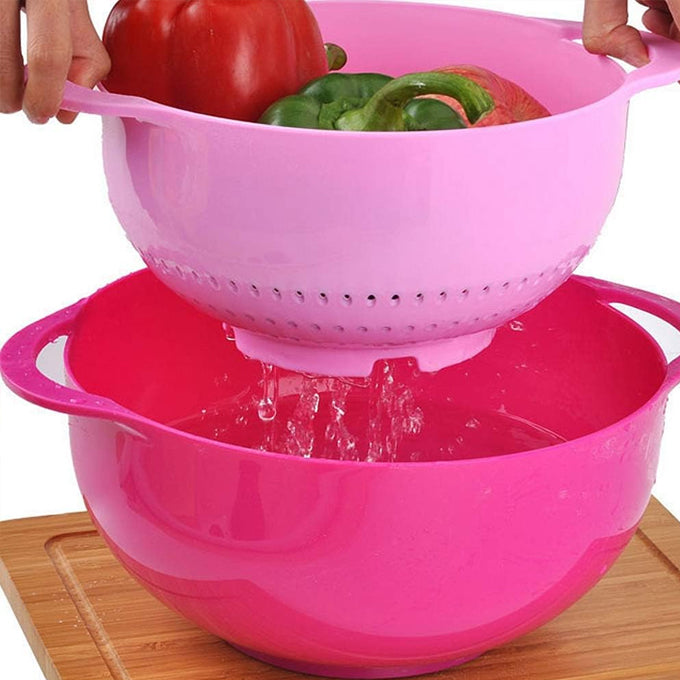 10Pcs Rainbow Bowls Set Salad Bowl Plastic Baking Measuring Cup Measuring Spoon