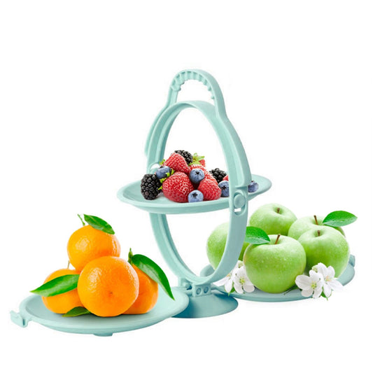 Plastic Foldable 3 Fruit Plate Dessert Bowls Candy Dish Rack Snack Plate