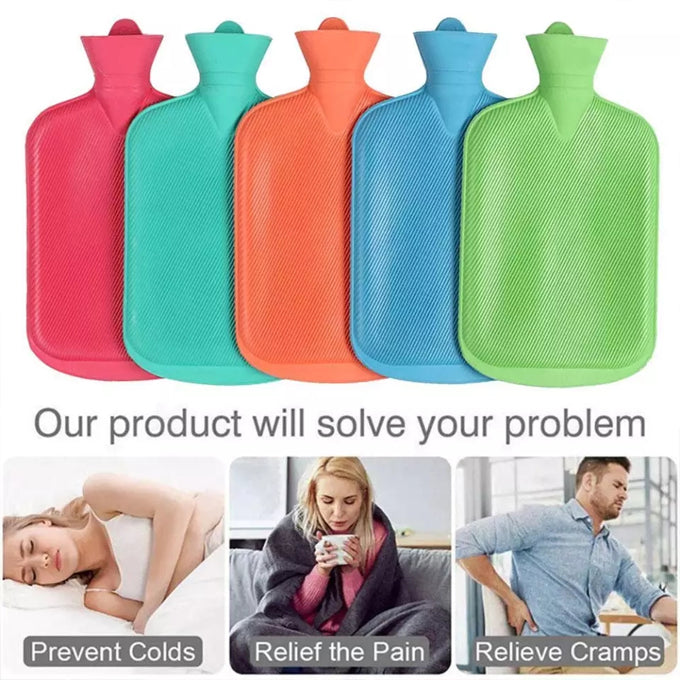 Hot Water Bag for Pain Relief, Leak Proof Water Bottle for Cozy Night, 1.75L