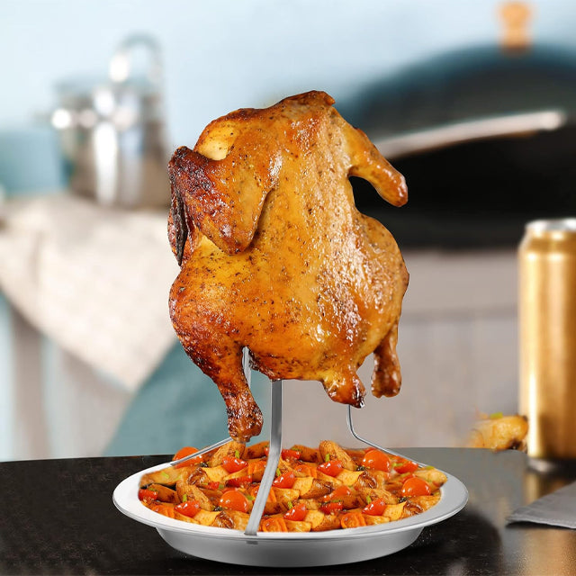 Stainless Steel Chicken Roaster Rack Beer Can Chicken Stand