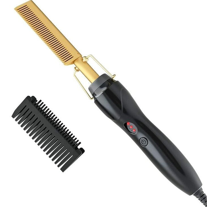 Gold Plated Heated Styling Comb Electric Hot Straightening Comb