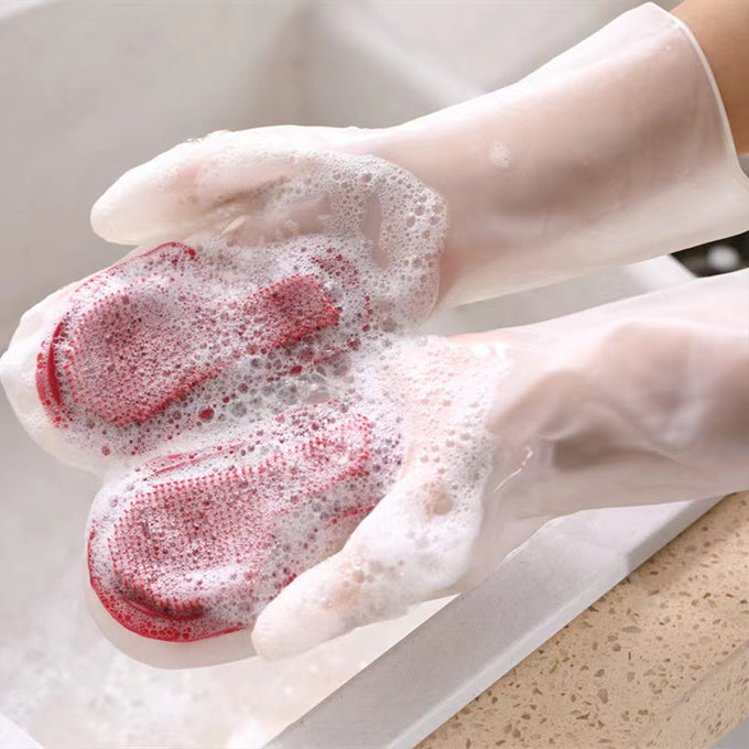 Dish washing Gloves with Wash Scrubber