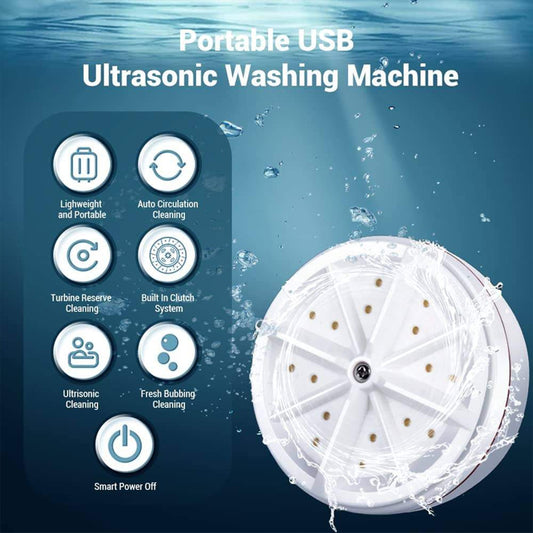 Turbine multi-purpose ultrasonic mini washing gadget