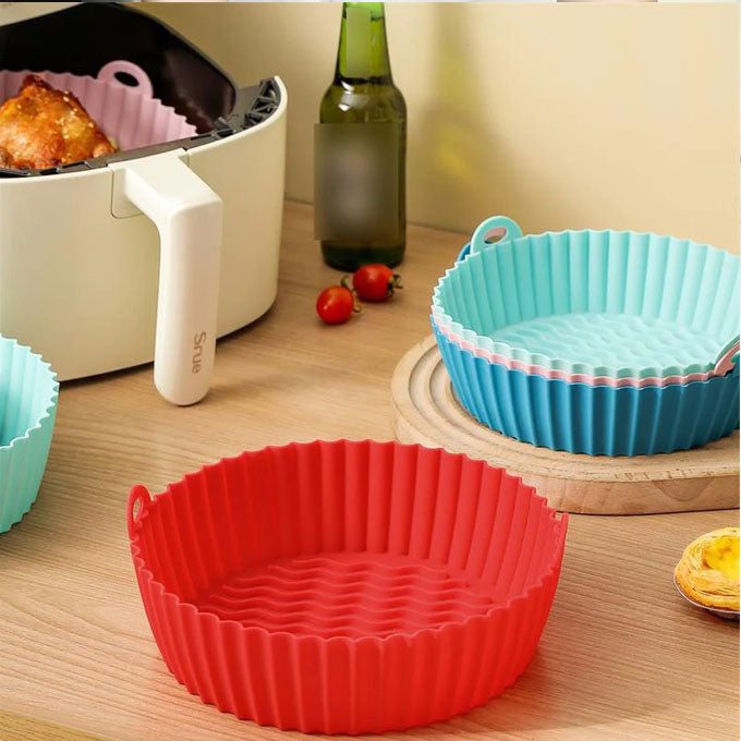 High temperature 200 ⁰C Food grade silicone baking tray size 16-19cm ideal for air fryer