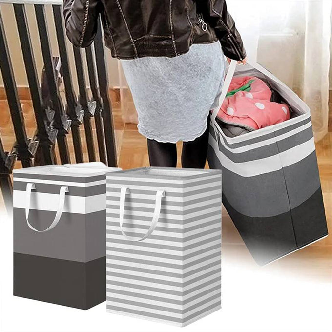 72L canvas collapsible laundry/multi-purpose baskets