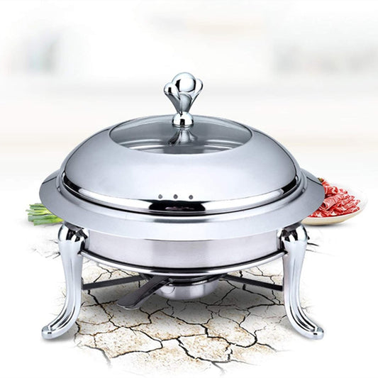 Stainless Steel Round Chafing Dish Set Round Table Food Warmer