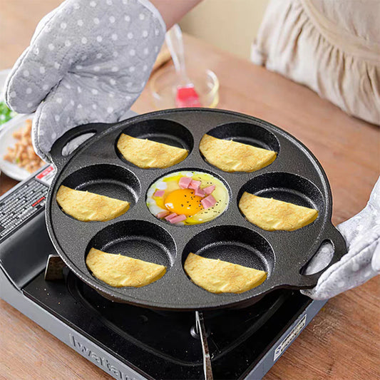 High quality die-cast non-stick induction Heavy pancake 7 slot cupcake pan