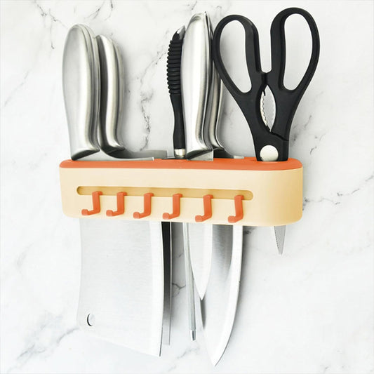 Punch-Free Wall-Mounted Knife Storage Holder Organizer