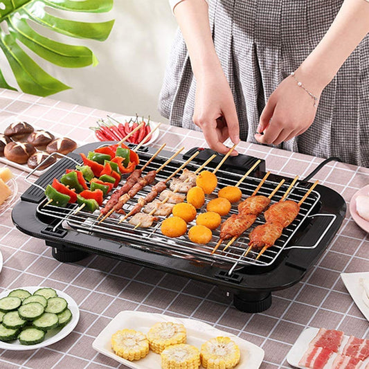 Electric Barbecue Grill 2000W Table Grill, 5 Adjustable Temperature with Overheat Protection - Space Saving, Detachable Heating Element