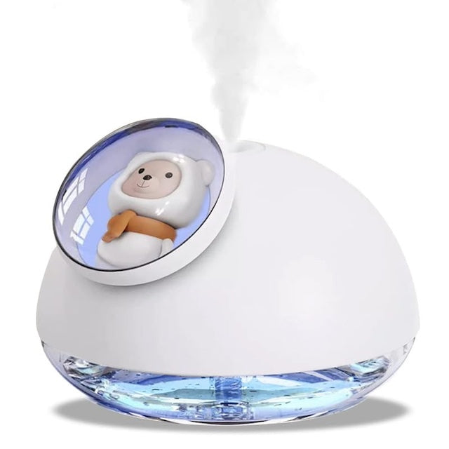 160ml Astronaut Humidifier Changing Color, Panda Shape Cool Mist Humidifier With Colorful Night Light (White)