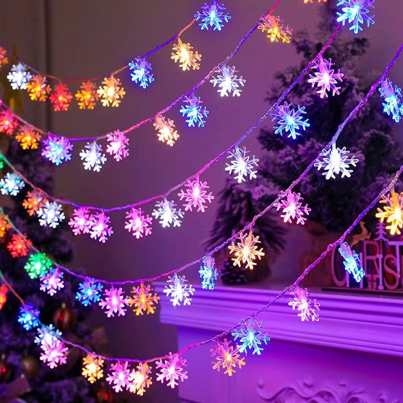 Snowflake LED String Lights Battery Operated Waterproof 8 Mode