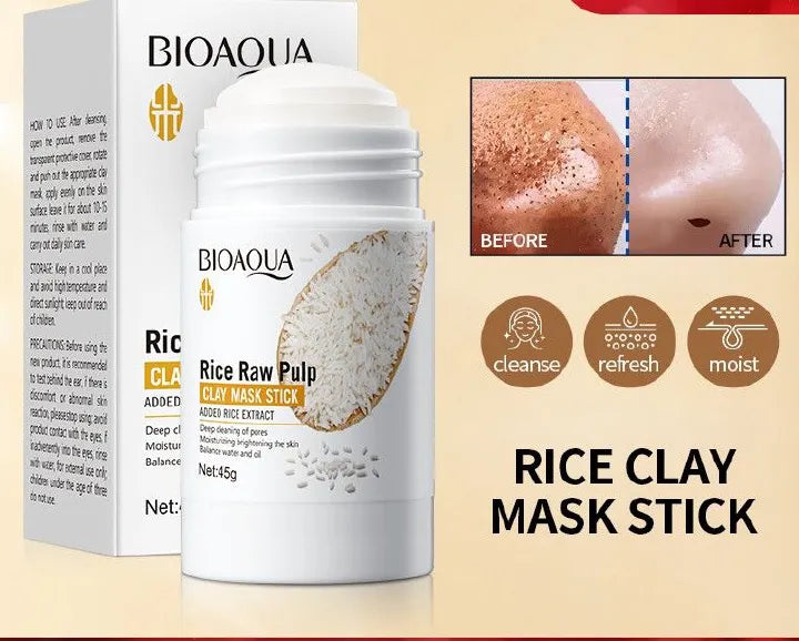 Bioaqua Rice Raw Pulp Clay Mask Stick 45g Deep Cleansing