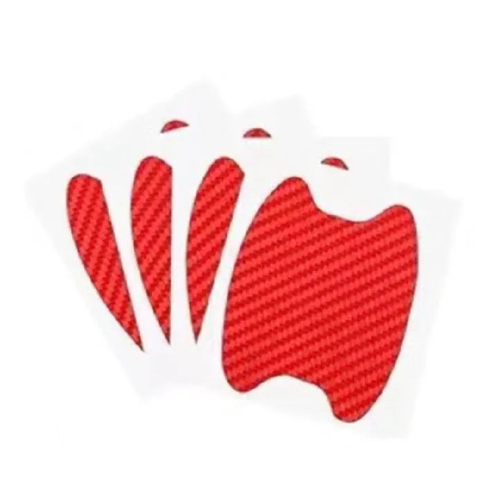4-Piece Carbon Fiber Car Door Handle Scratch Protector Film Set