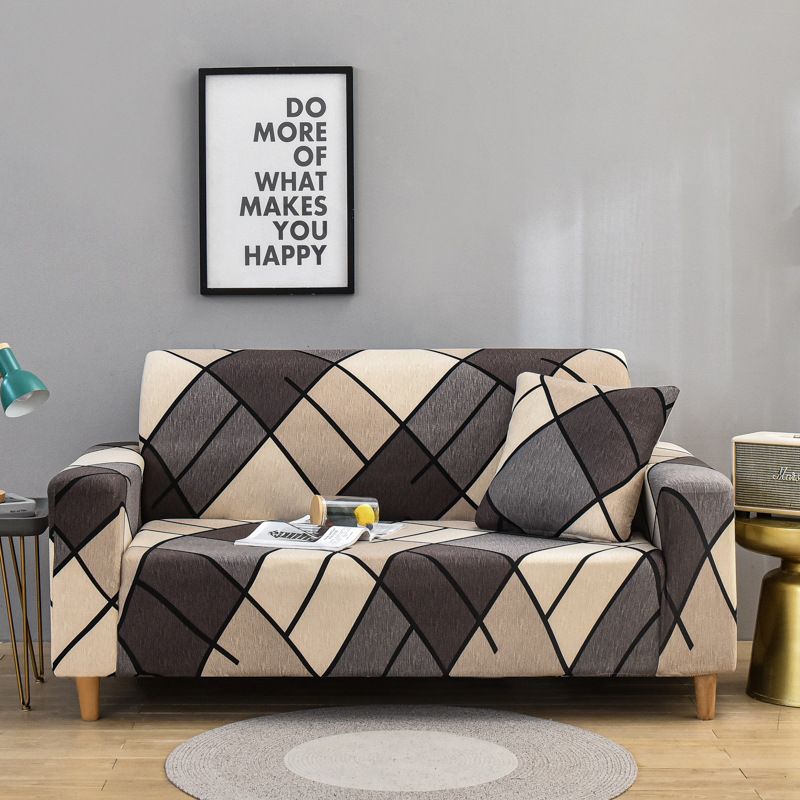 Geometric Printed Elastic Sofa Slipcover Furniture Protector for Living Room