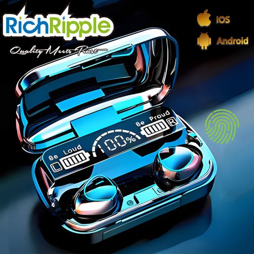 RichRipple M10 TWS Bluetooth 5.0 Wireless Earbuds with LED Display and Mic