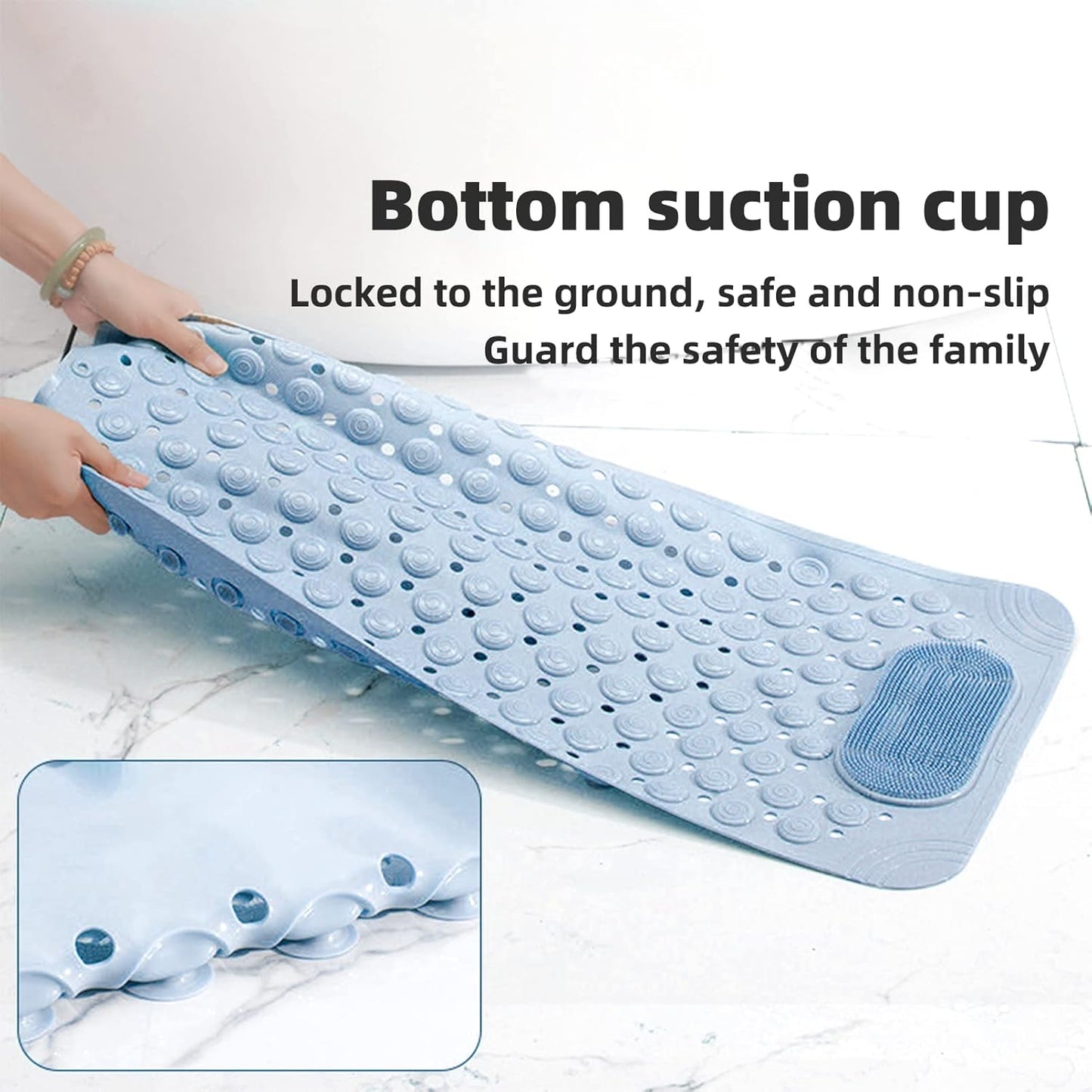 Non-Slip PVC Bathtub Shower Mat with Suction Cups 36x70cm