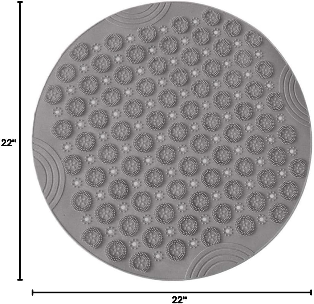 Round PVC Non-Slip Shower Mat with Suction Cups 55cm