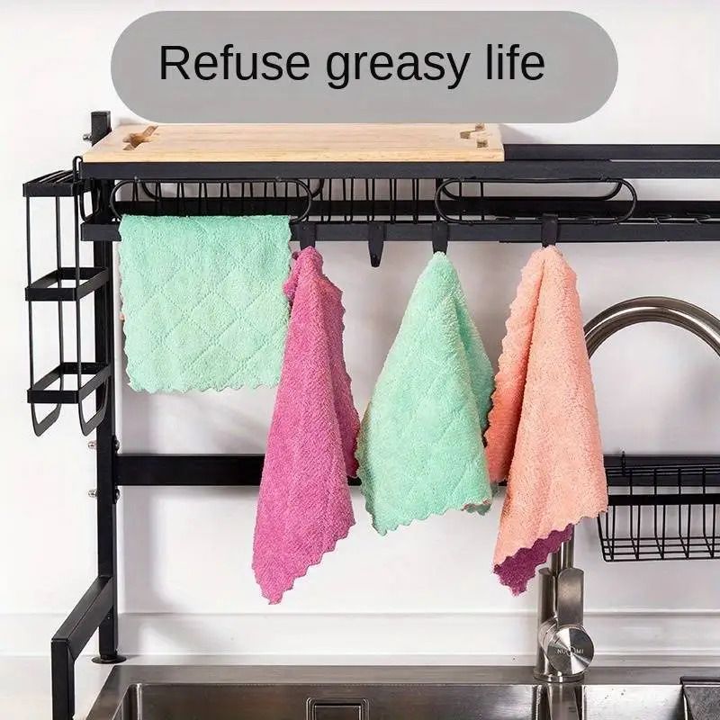 5-Pack Premium Microfiber Dish Cloths: Super Absorbent, High-Efficiency Kitchen Cleaning