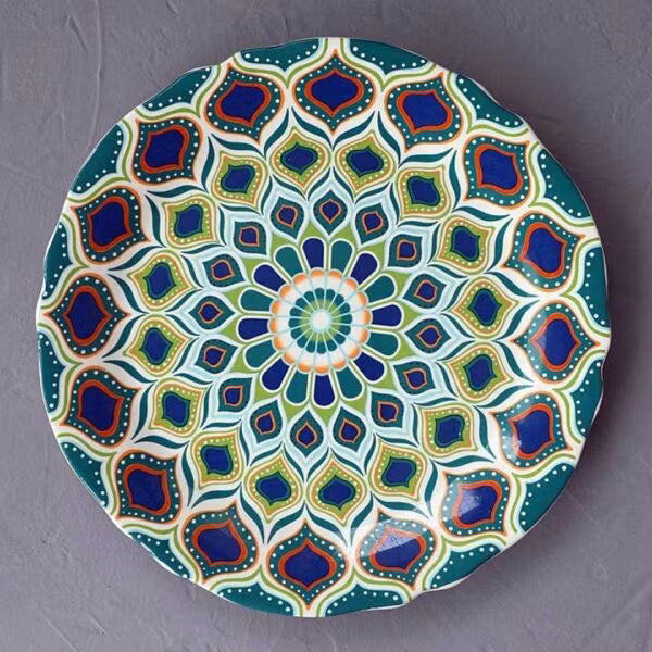 26cm Bohemian Ceramic Dinner Plate.