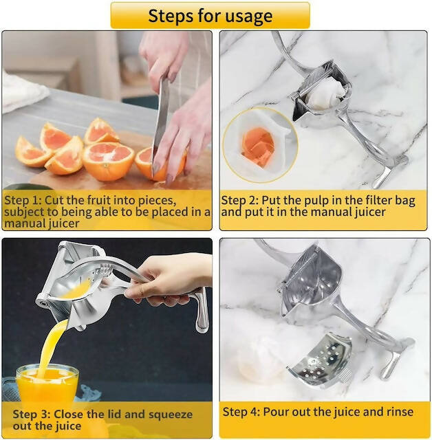 Multipurpose Metallic Manual Juicer, Lemon Squeezer Citrus Juicer Hand Press Heavy Duty Manual Squeeze, Juicer Extractor Tool