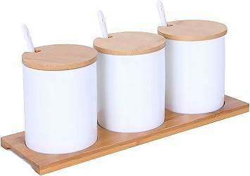 3pc Ceramic Spice Jar Set