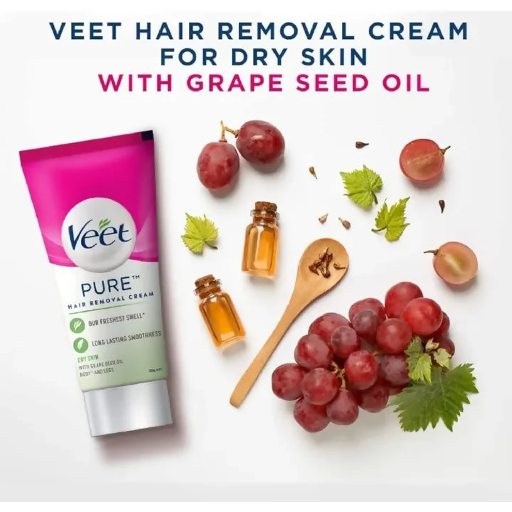 Veet Hair Removal Cream for DRY SKIN with Grape Seed oil For Body & Legs