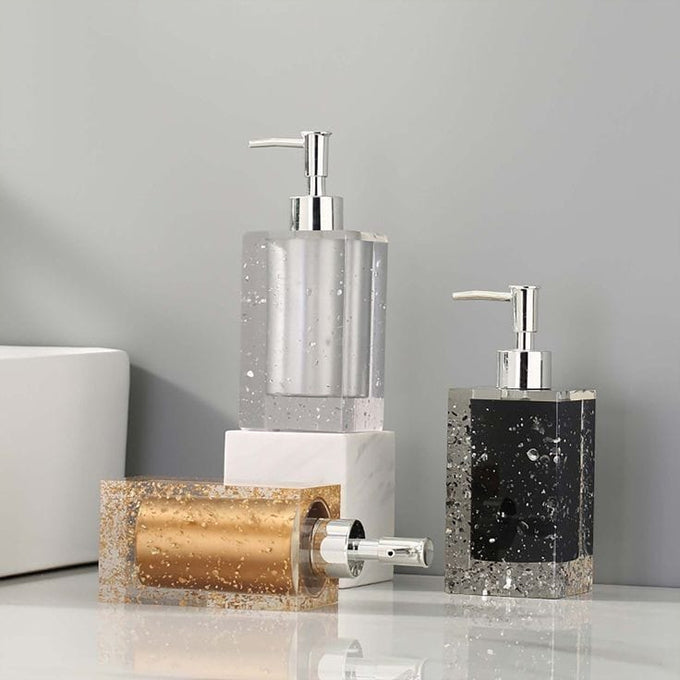 280ml square resin sparkling soap dispenser