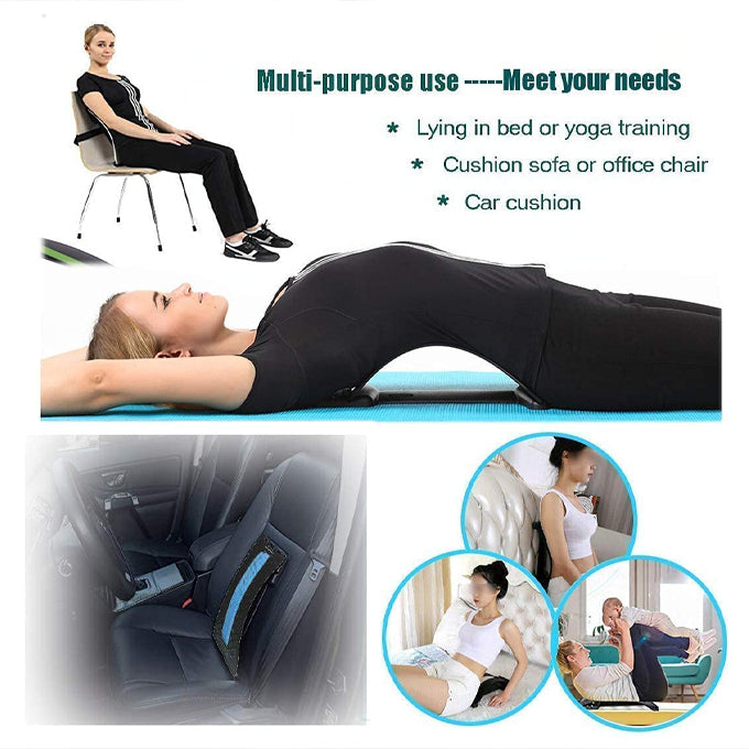 Back Stretching Device,Back Massager for Bed & Chair & Car,Multi-Level Lumbar Support Stretcher Spinal