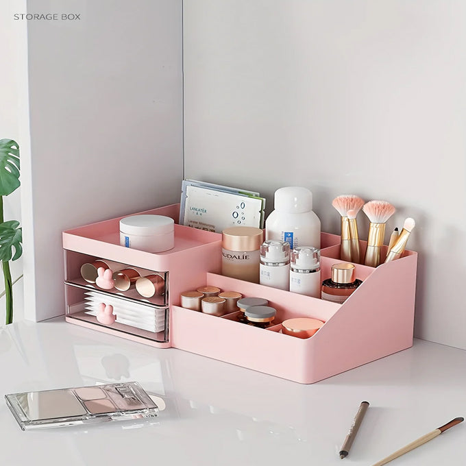 Desk Organizer with 2 Drawers and 6 Compartments