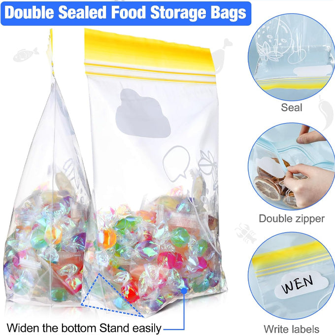 Double Sealed Food Storage Bags Variety Pack