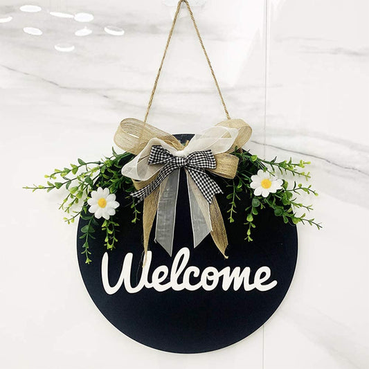 3D Welcome Wreaths for Front Door, Farmhouse Welcome Sign for Front Door