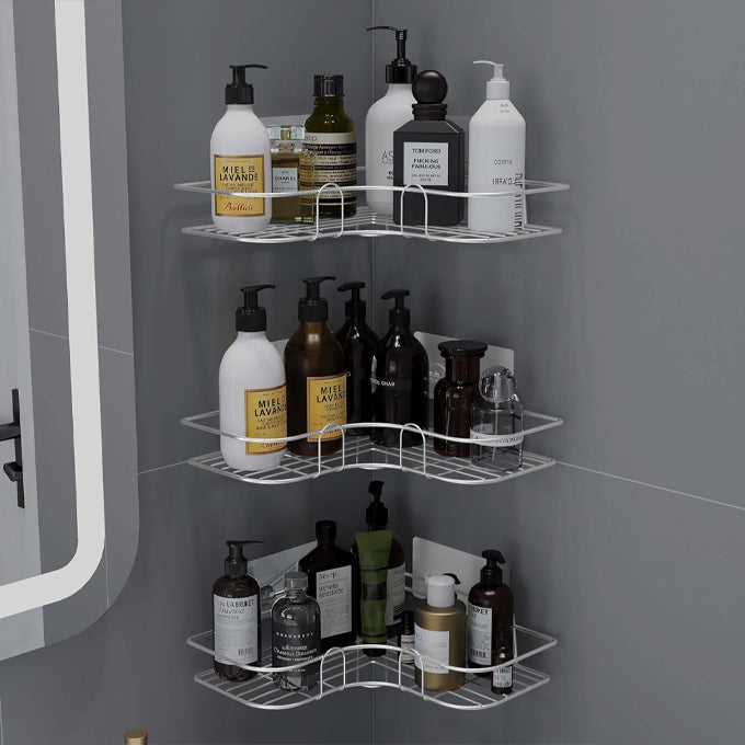 Metallic Corner Triangular Bathroom/kitchen Organizer