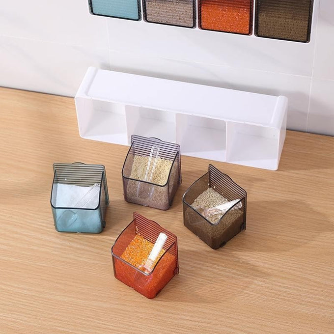 4 slot kitchen wall spice organizer