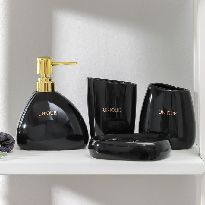 Unique branded ceramic 4in1 bathroom set