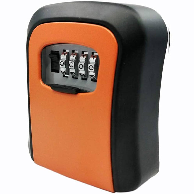 Key Lock Box, Wall Mounted Key Safe Box, 4 Digit Resettable Combination Code