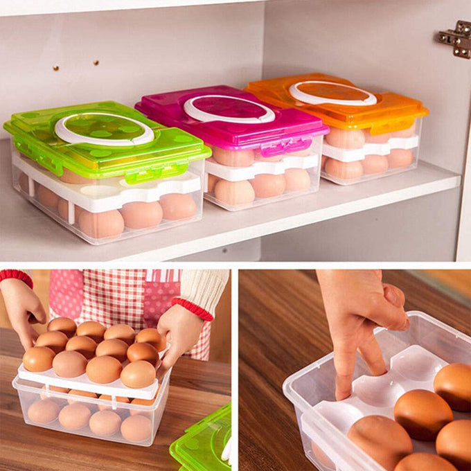 Double Layer 32 Grid Egg Storage Box for Egg Storage