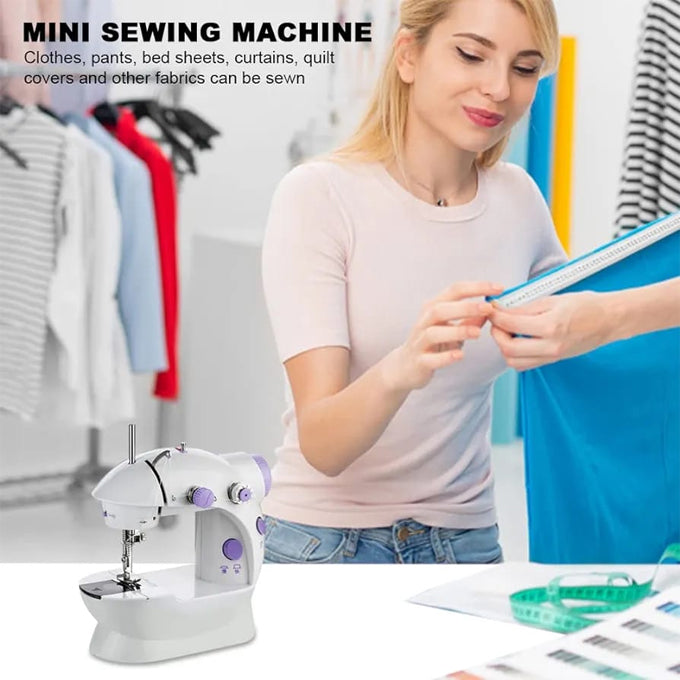 12 Built-in Stitches Small Sewing Machine Double Threads and Two Speed Multi-function Mending Machine with Foot Pedal for Kids, Women