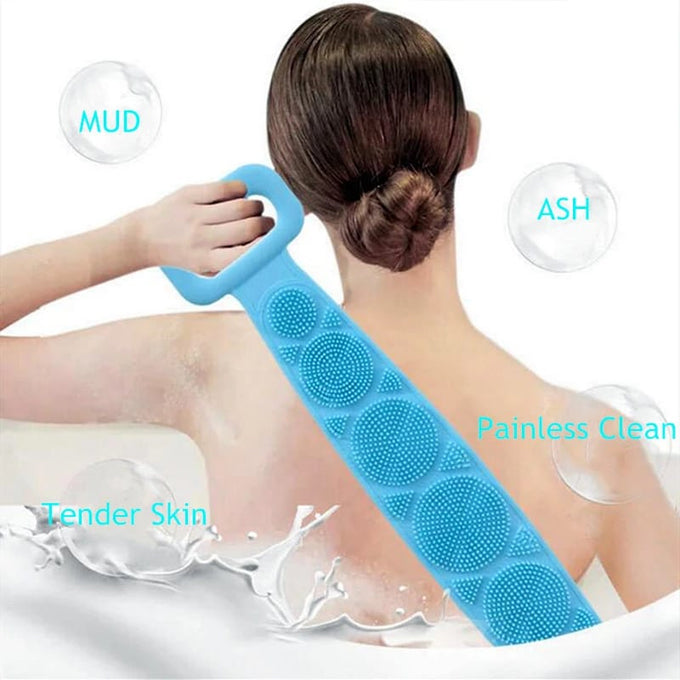 Back Body Scrubber with Massage Particles,Double-sided Use for Remove Dirt Back Scrubber for bathing deep cleaning Removes Dead Skin