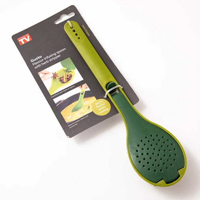 Flavor Infusing Spoon with Herb Stripper