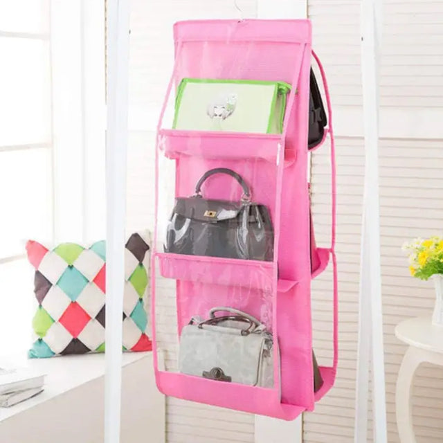 Fashion 6 Pocket Hanging Ladies Handbag Organizer Foldable