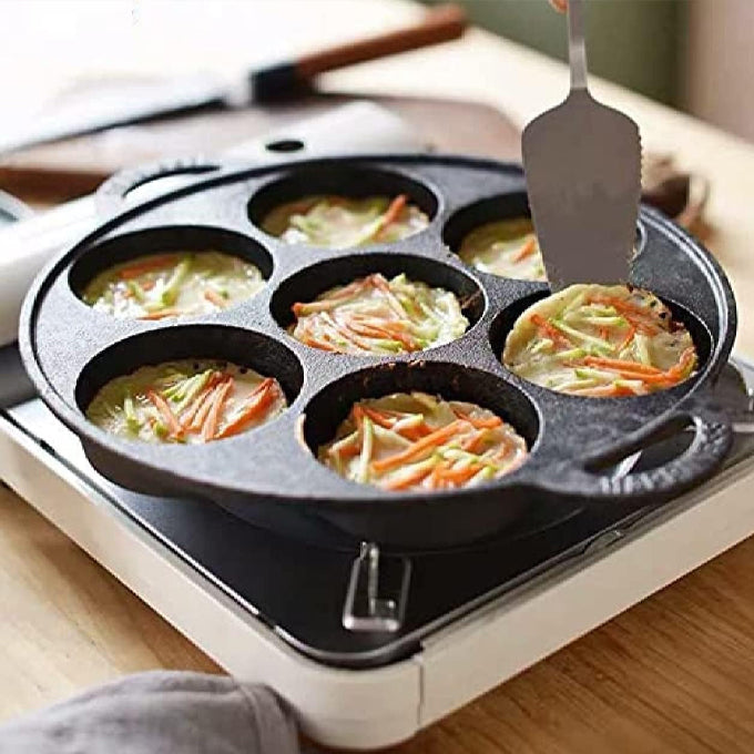 High quality die-cast non-stick induction Heavy pancake 7 slot cupcake pan