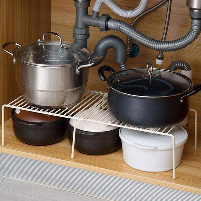 Metal Shelf 2 In 1 For Arranging And Organizing, Extendable And Stainless