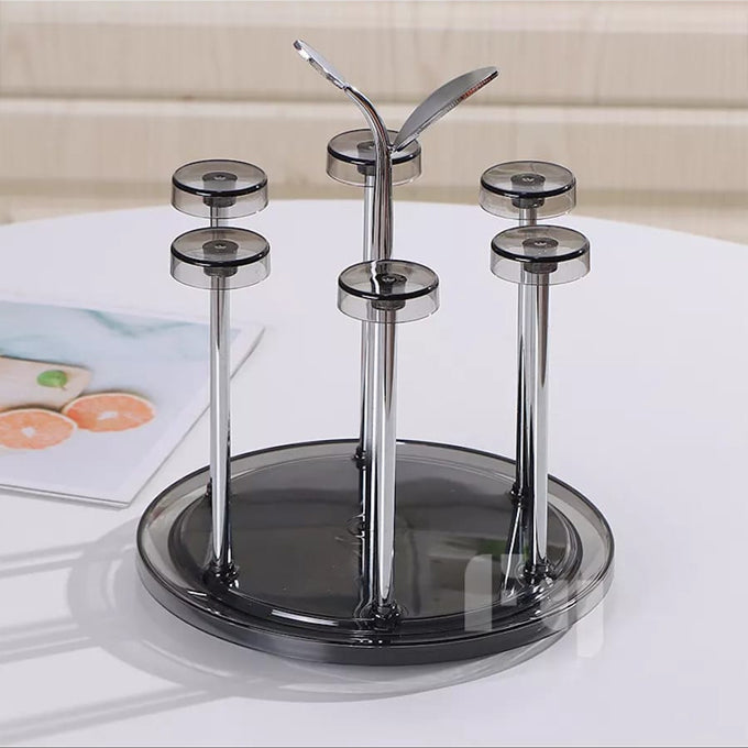 Durable rust free scratch free Rotating 6pc glass tumbler holder