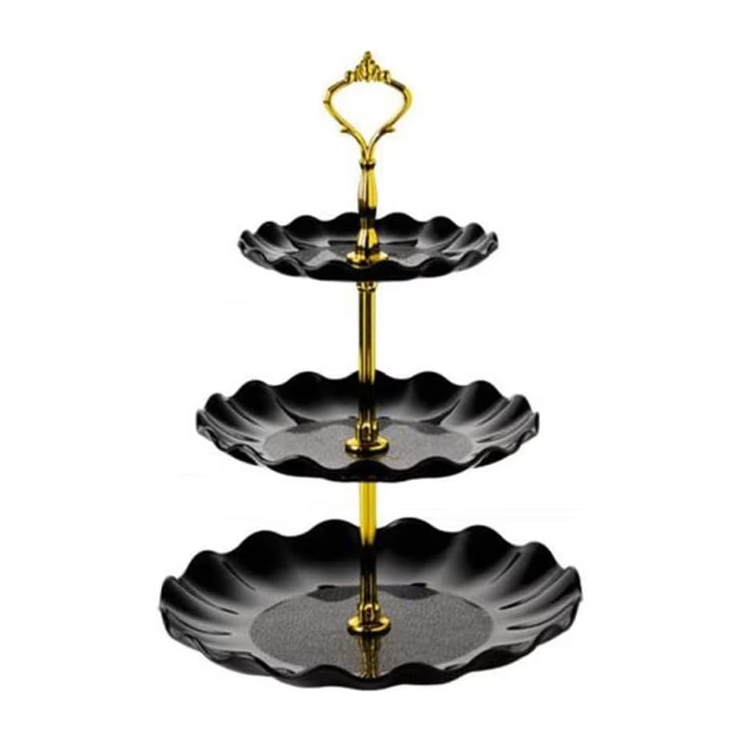 3-Tiered Dessert Stand with Scalloped Edge
