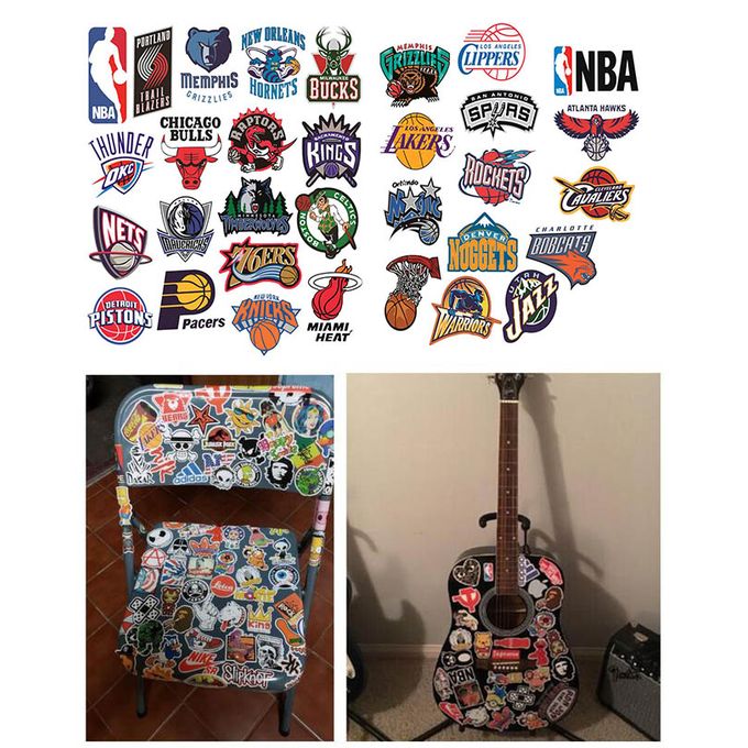 32Pcs NBA Stickers Basketball Team Logo Set Cartoon Mixture