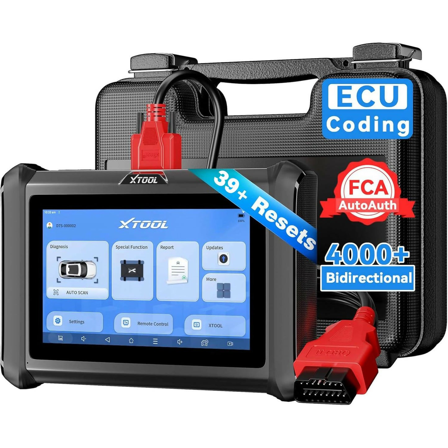 Xtool D7S Bidirectional Scan Tool, 2025 OBD2 Scanner Diagnostic with FCA AutoAuth, All System Car Scanner, 39+ Resets, ECU Coding Tuning Tuner, PMI, Upgrade of D7, Crankshaft Relearn, CAN FD/DoIP, 3-Yr Update