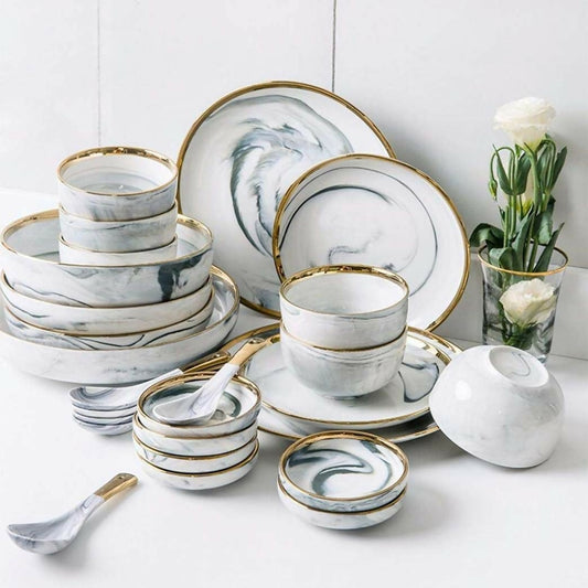 26PCS MARBLE DINNER SET