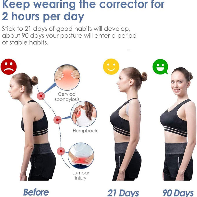 Adjustable Posture Corrector, Intelligent Posture Reminder with Sensor Vibration