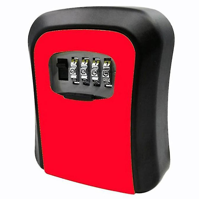 Key Lock Box, Wall Mounted Key Safe Box, 4 Digit Resettable Combination Code