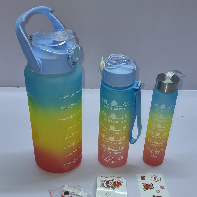 Pack of 3 Water Bottles, Sports Water Bottles, Leakproof & BPA Free